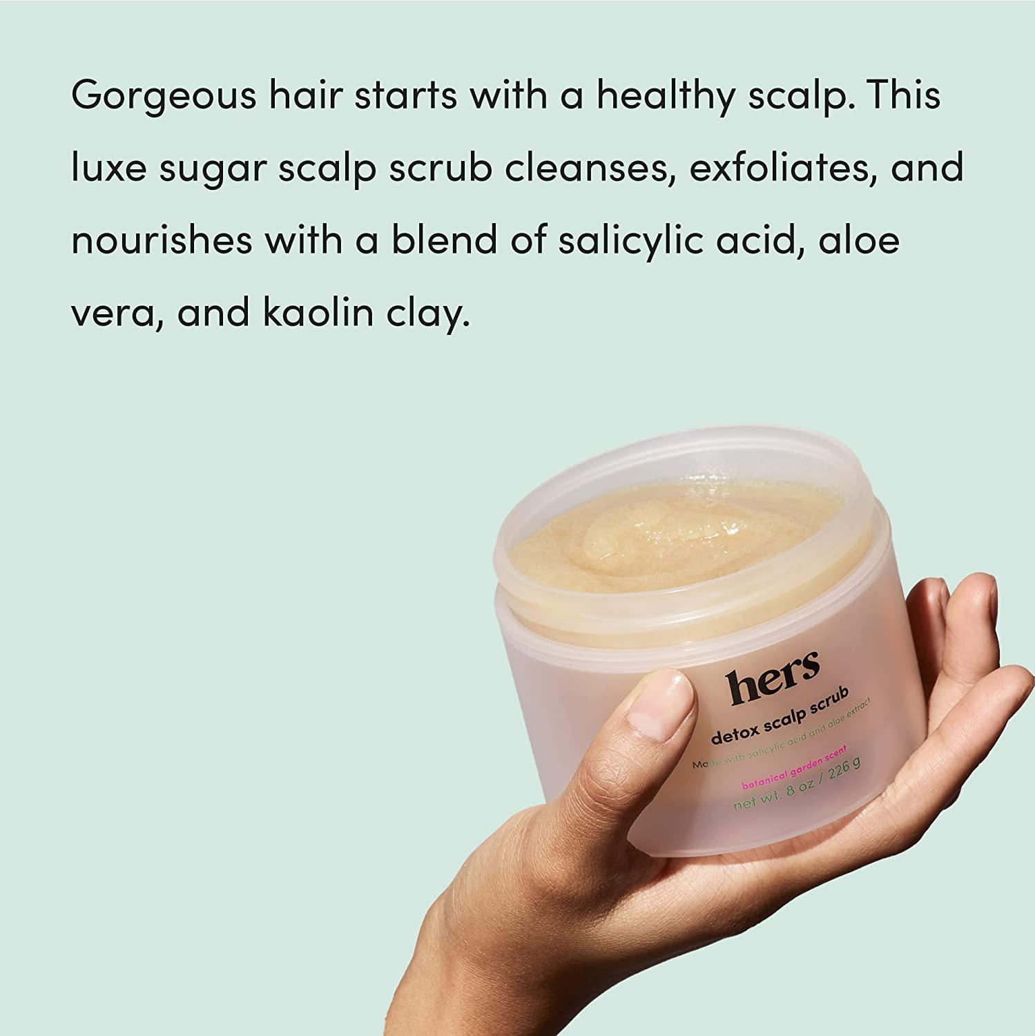 hers detox scalp scrub with salicylic acid and aloe vera extract to