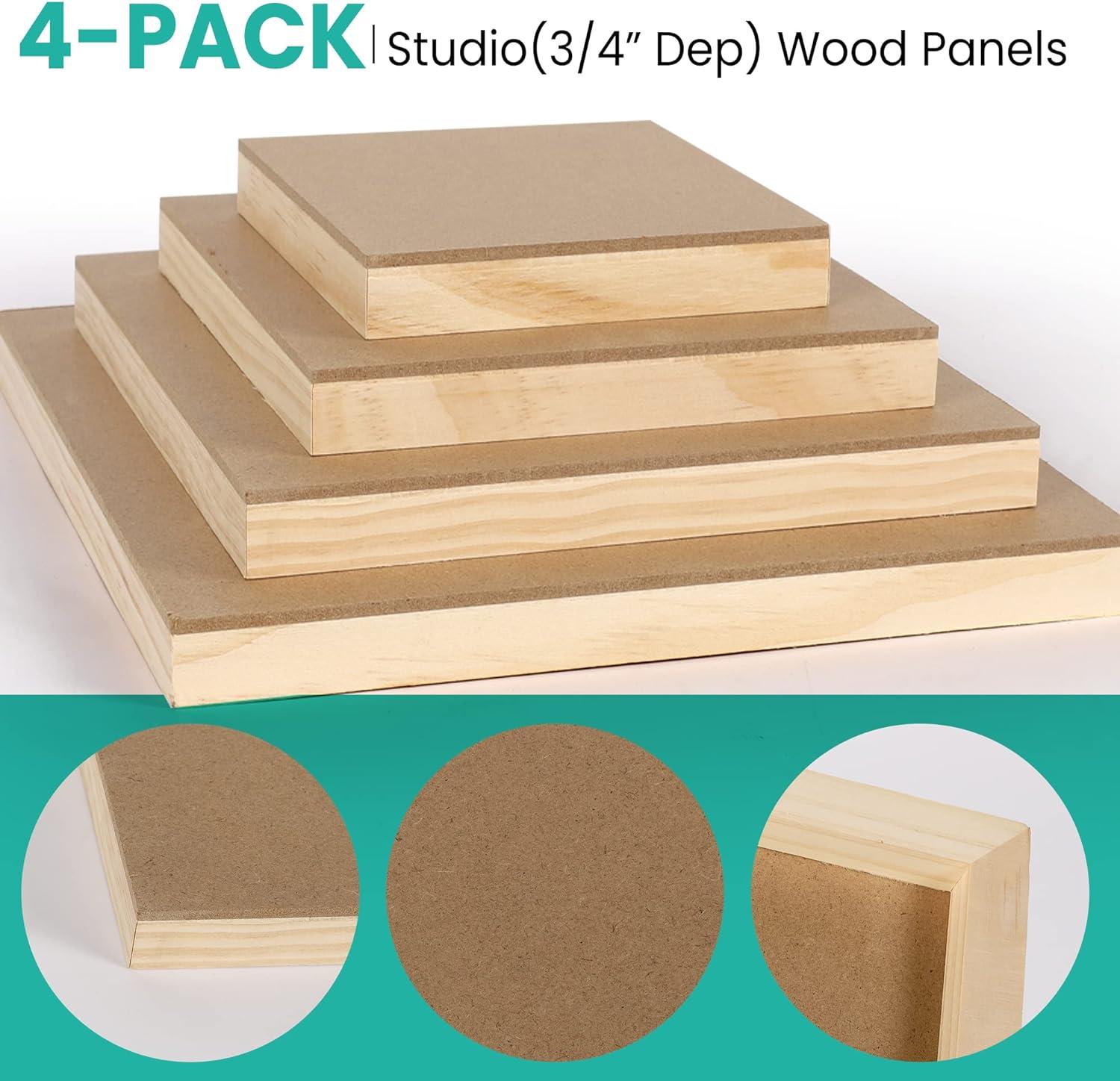 EYSOLD Wood Canvas Boards Unfinished Wooden Panel Boards Wood Paint