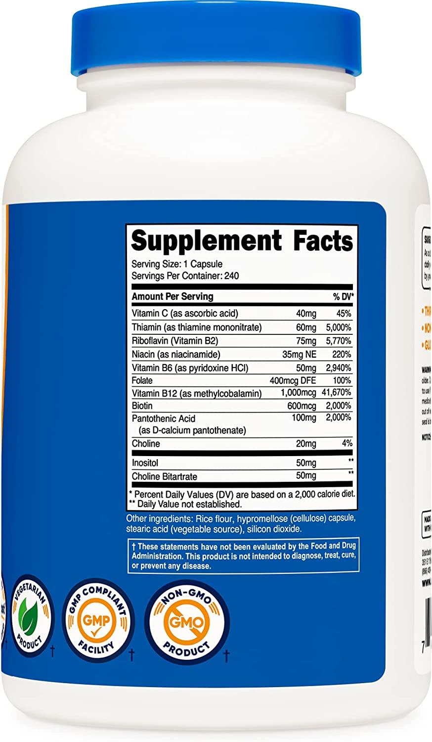 Nutricost High Potency Vitamin B Complex 460mg, 240 Capsules with