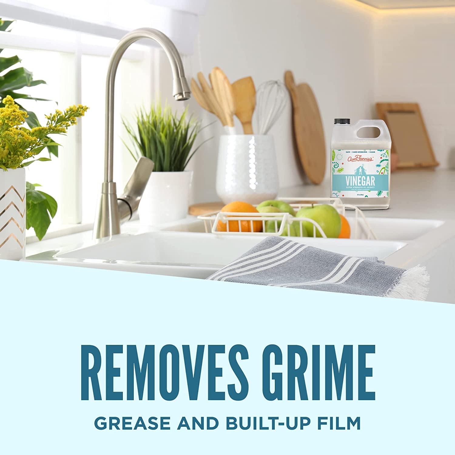 Aunt Fannie's All Purpose 6 Distilled White Cleaning Vinegar, 33 Ounce, Multipurpose Household