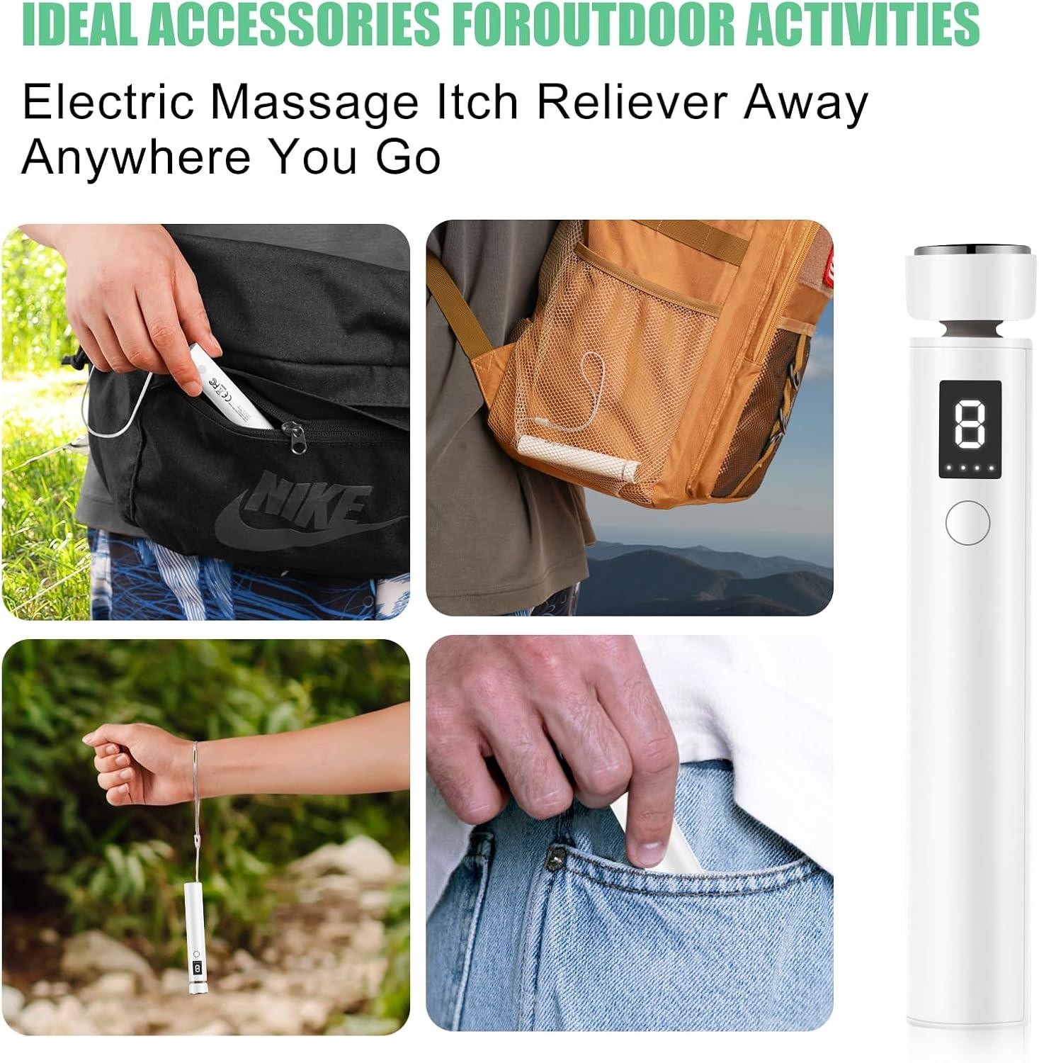 Electric Massage Itch Reliever - 2-in-1 USB Rechargeable Device with 3  Temperature Settings & Vibration for Fast Itch Relief | Summer Outdoor  Gadget | ...