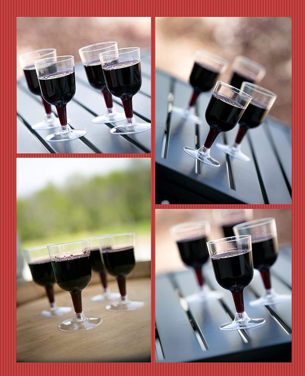 Party Essentials Disposable Hard Plastic Wine Glasses 40-Count - 5.5 oz  Clear - Pack of 1 | 5.5-Ounce Two Pieces Glass