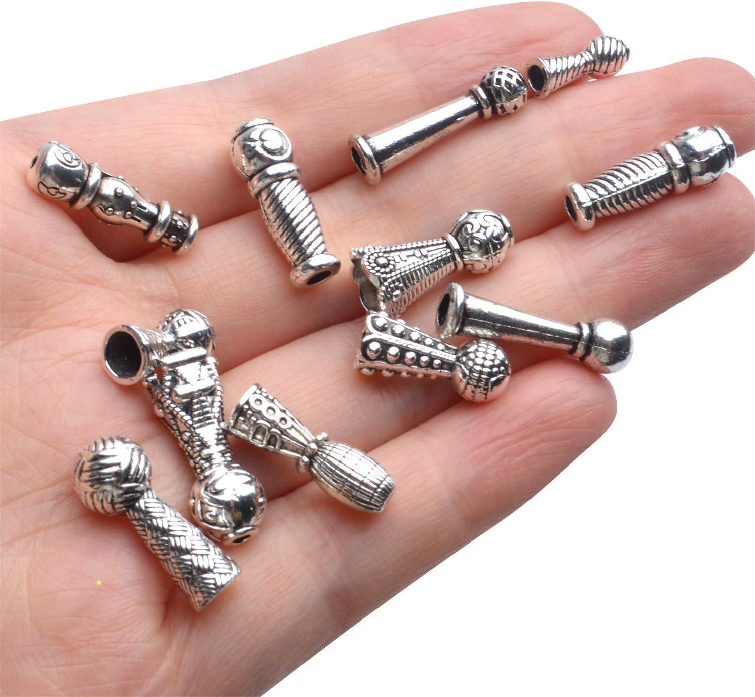 Tibetan Bead Caps 100 Gram(About 70-110pcs) Alloy Bead Caps Antique Silver  Cone Bead Caps Flower End Caps Mixed Styles Tassel End Cap for Jewelry  Making Crafts DIY