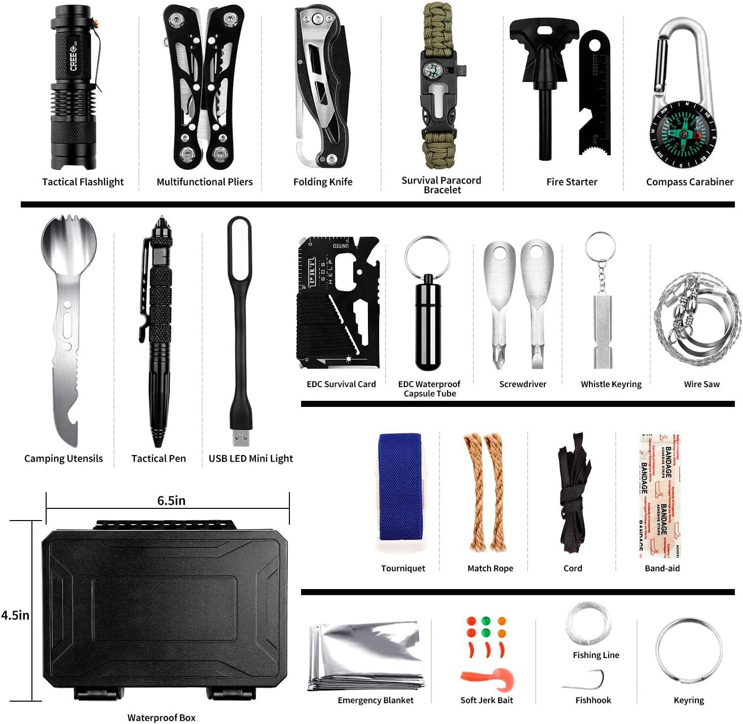 Emergency Survival Kit 11 in 1,Outdoor Survival Gear Tool with