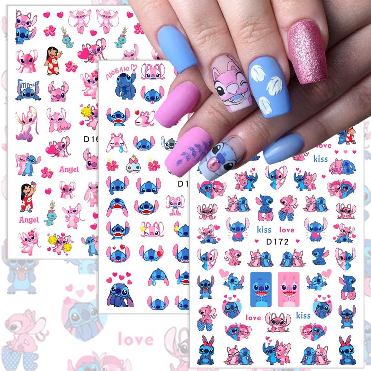 D172) New Nail Supplies Anime Lilo and Stitch 3D Nail Stickers Nail Art  Accessories Cartoon Mickey Nail Decals Nail Sliders on OnBuy