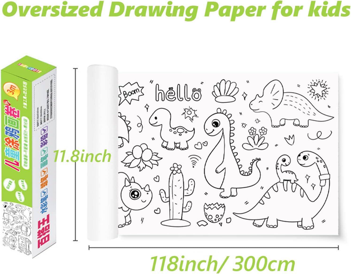 Kids Drawing Paper Large Coloring Roll For Kids Sticky Drawing Paper Roll  For Toddler Giant Coloring
