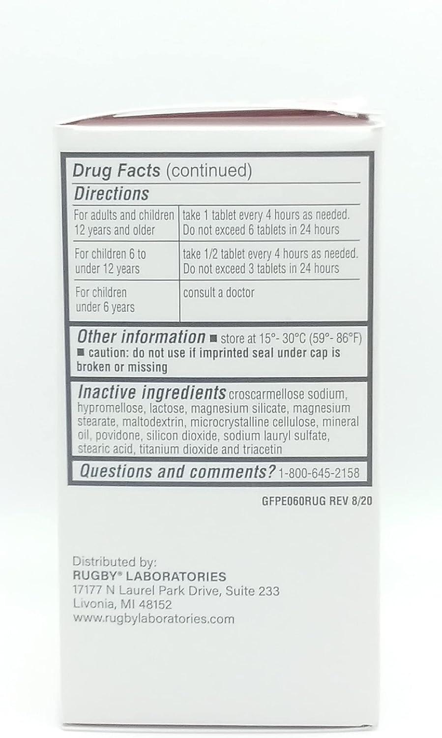 Rugby Chest Congestion Relief PE Guaifenesin 400 mg/Phenylephrine HCl