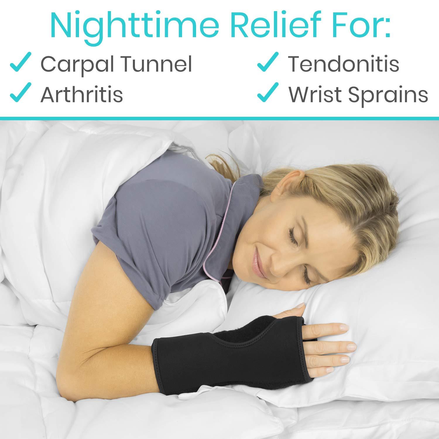 Vive Night Wrist Splint Brace - Left Right Hand Sleep Support Wrap