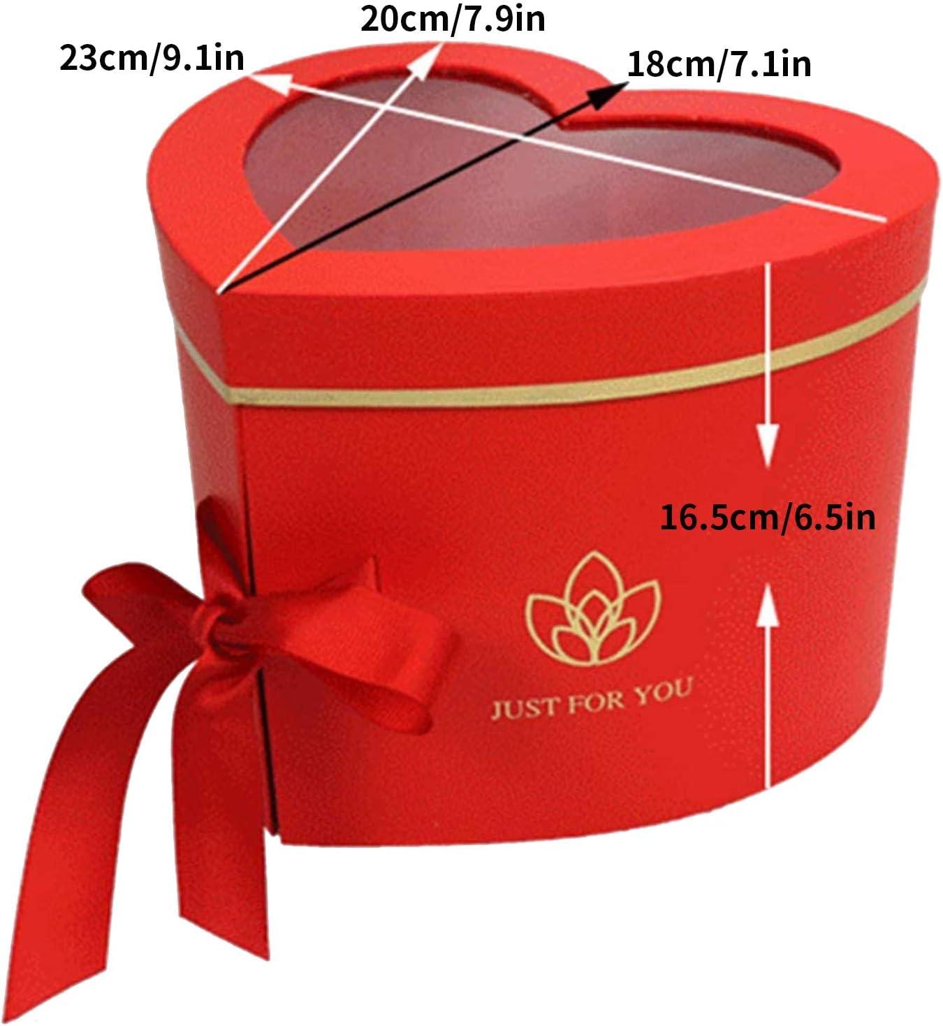 Double Layer Heart Shape Box for Flowers with Lids