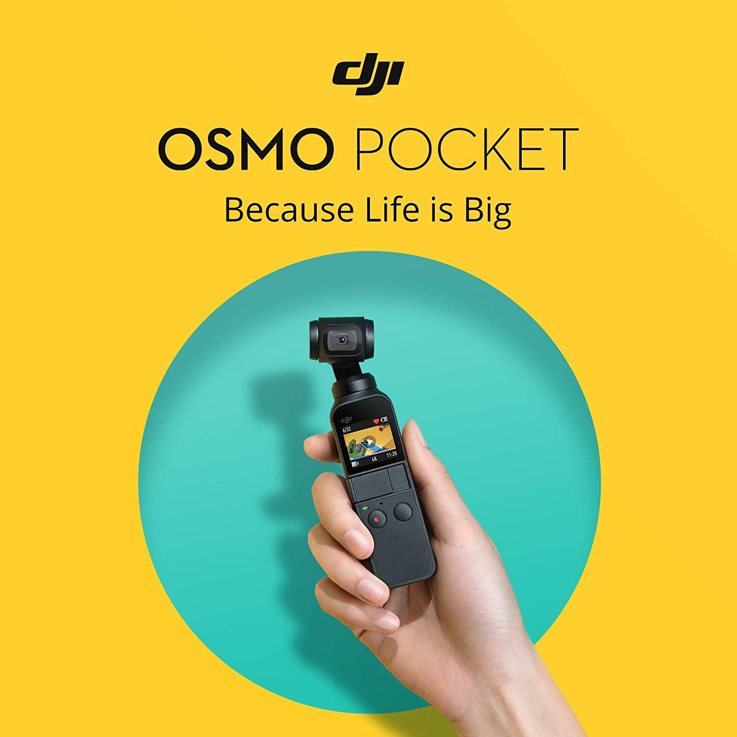  DJI Osmo Pocket - Handheld 3-Axis Gimbal Stabilizer with  integrated Camera 12 MP 1/2.3” CMOS 4K60 Video, for , TikTok, Video  Vlog, Streamlabs, Attachable to Smartphone, Android, iPhone, Black :  Electronics
