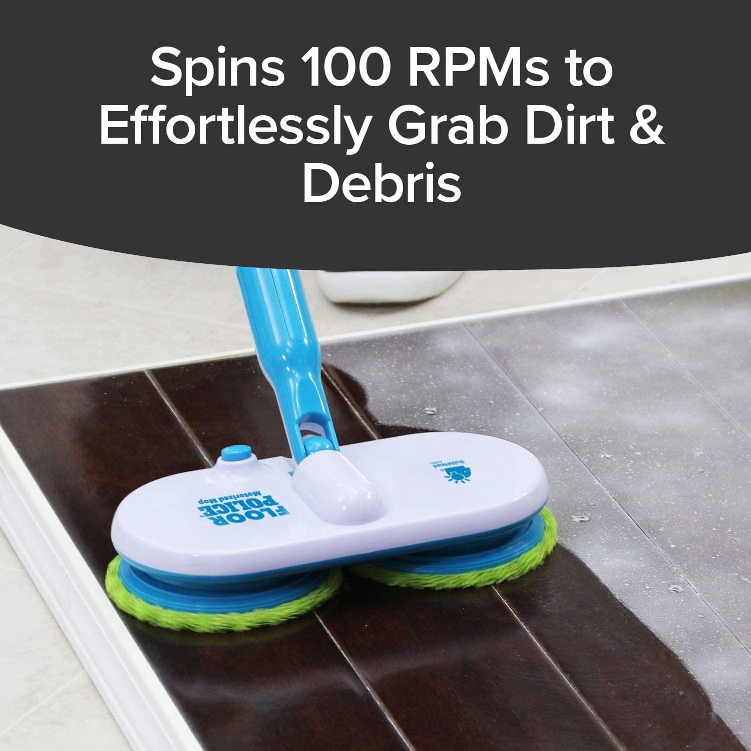 Floor Police AS-SEEN-ON-TV Electric Mop with Motorized Dual Spinning ...