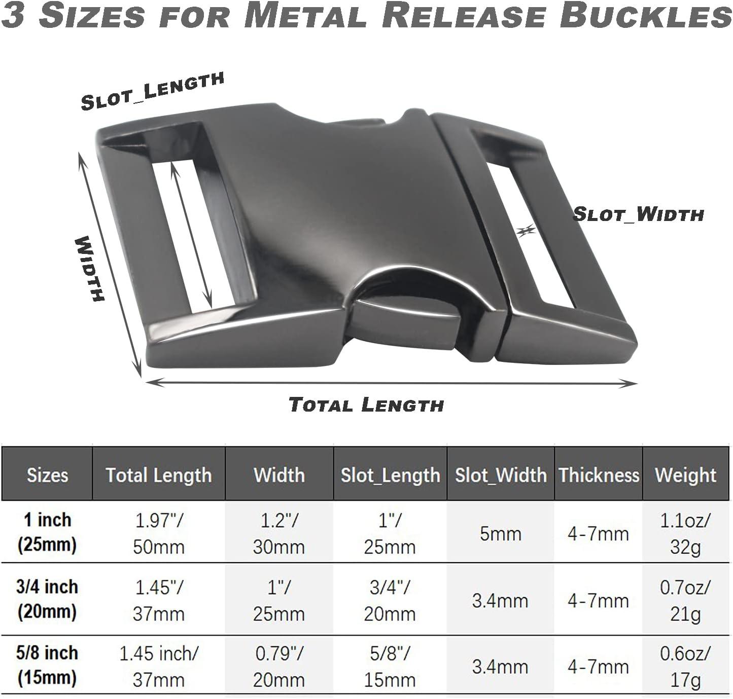 6pcs Paracord Bracelet Buckles 6pcs Metal Quick Release Buckles