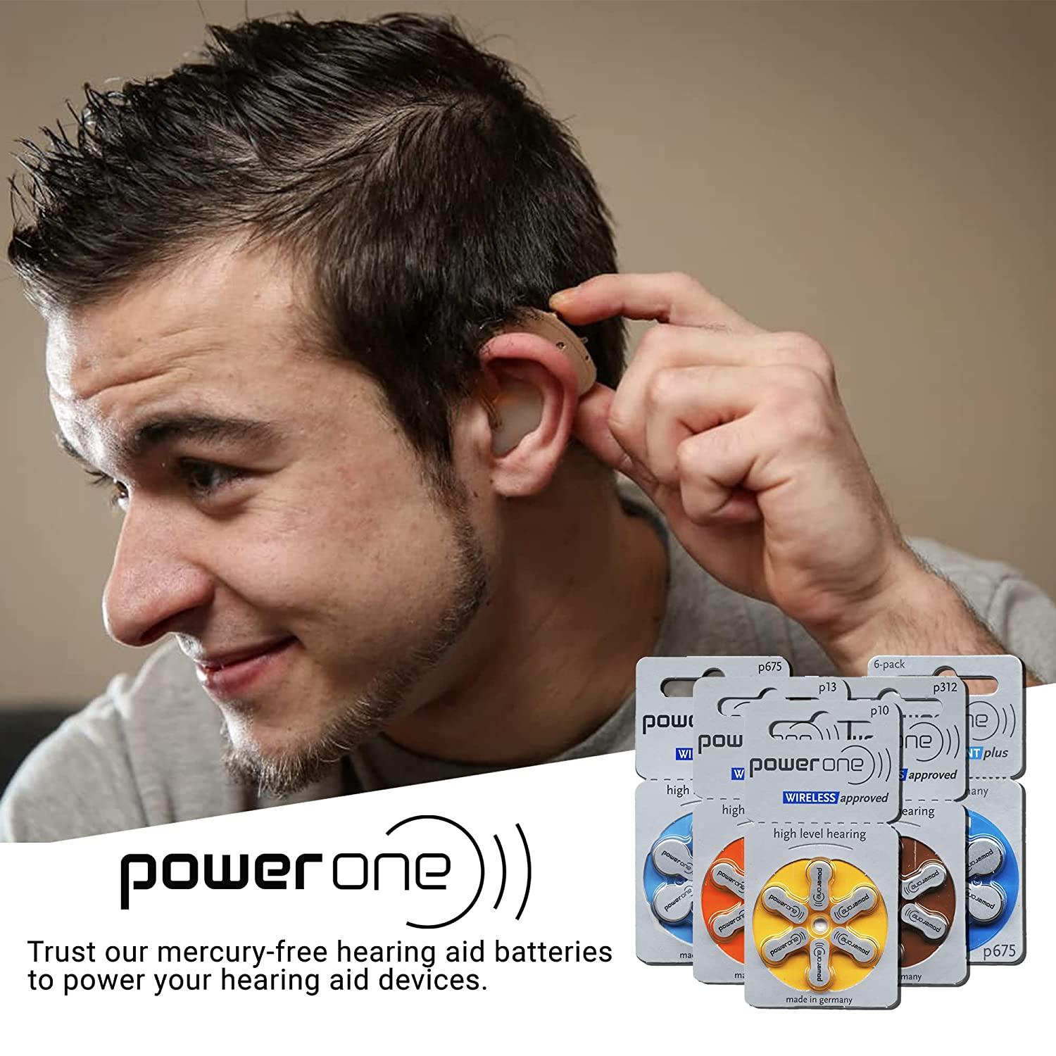 Power One Cochlear Implant 675 Batteries! 5, 60Packs, Total 300 Batteries