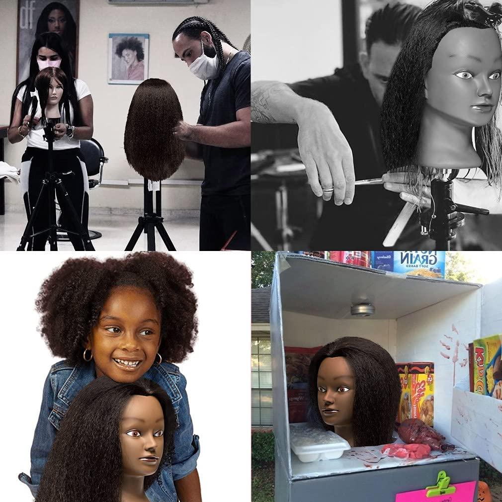 Mannequin Head 100% Real Hair Training Head Hairdresser