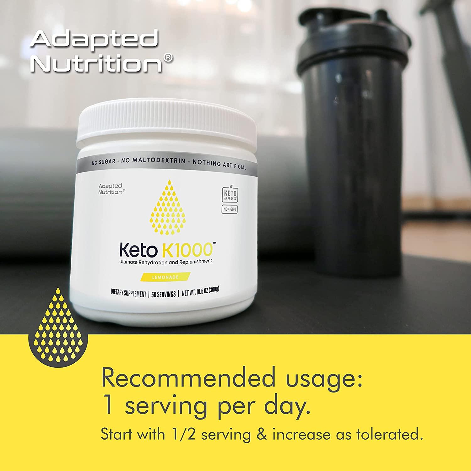 Keto K1000 Electrolyte Powder Hydration Supplement Drink Mix Boost