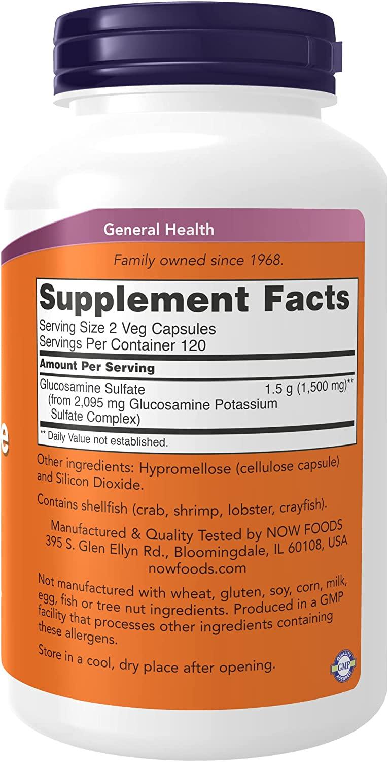 Now Foods Glucosamine Sulfate 750 mg 240 Veg Capsules