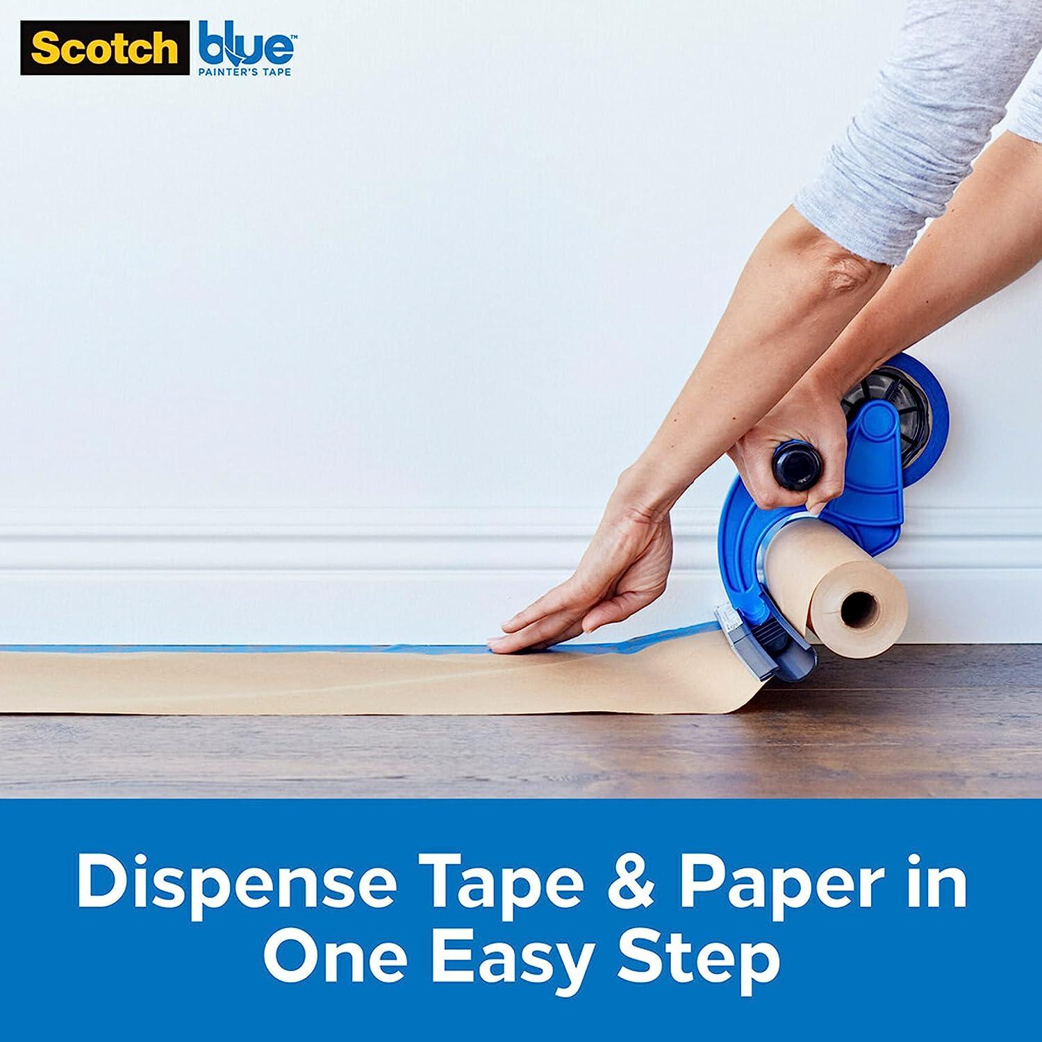 ScotchBlue Painter's Tape and Paper Dispenser Applies Masking Paper with  Painter s Tape to Protect and Cover Surfaces Tape Dispenser Includes  Plastic Blade Fits 12 Inch Masking Paper