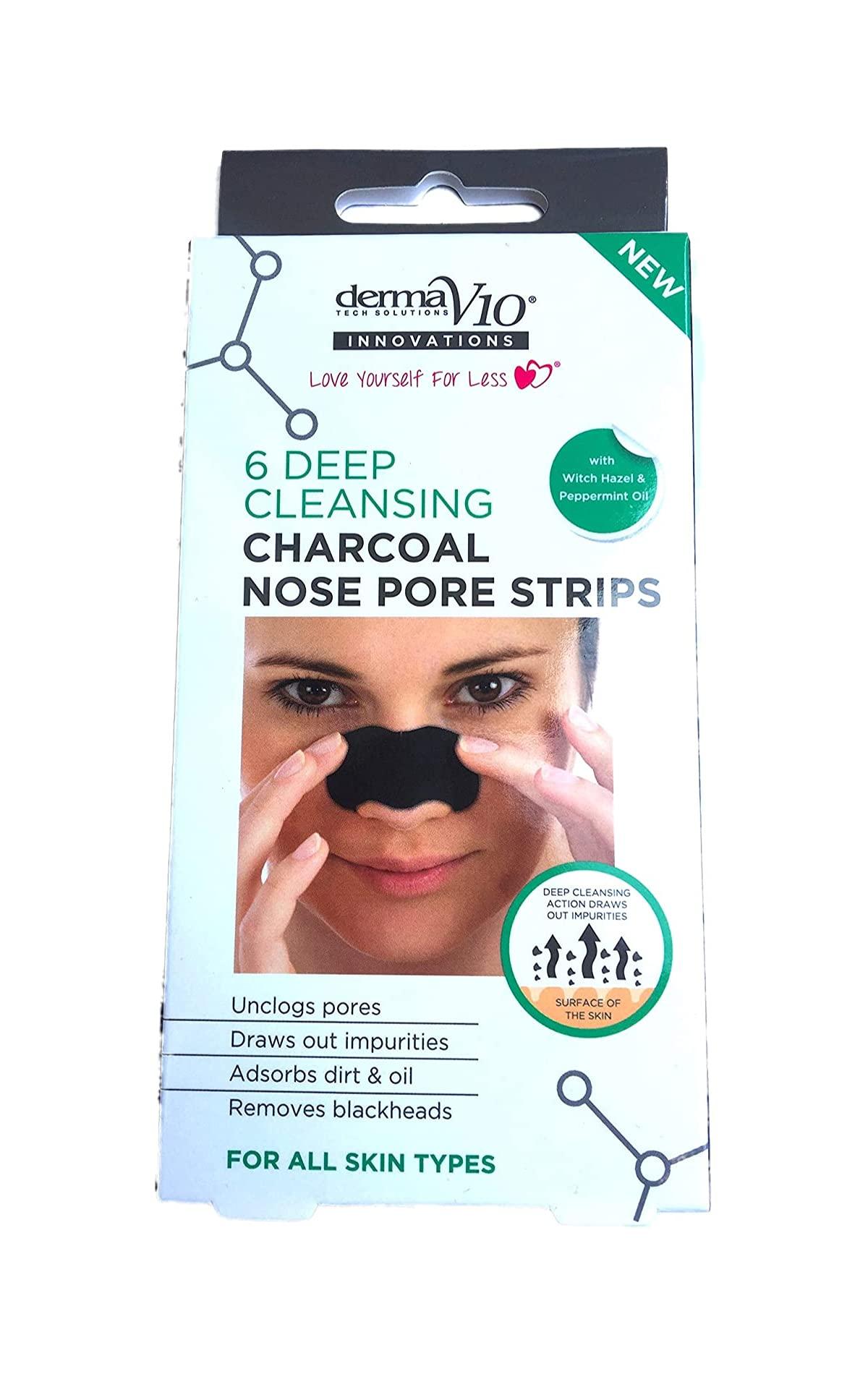 Derma V10 Deep Cleansing Charcoal Nose Pore 6 Strips