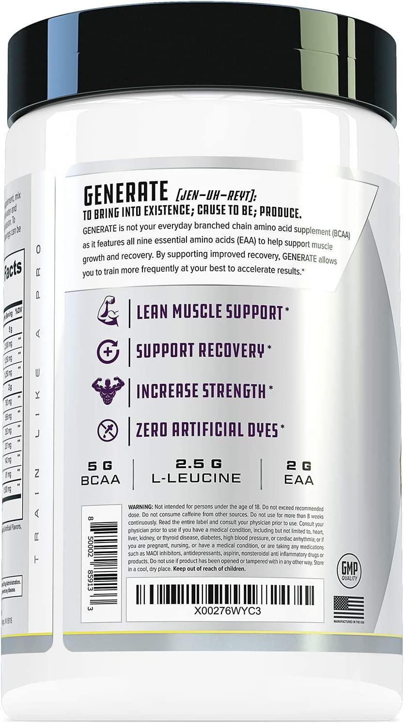 Generate EAA and BCAA Powder Best Branched Chain Amino Acids Supplement with Essential Amino