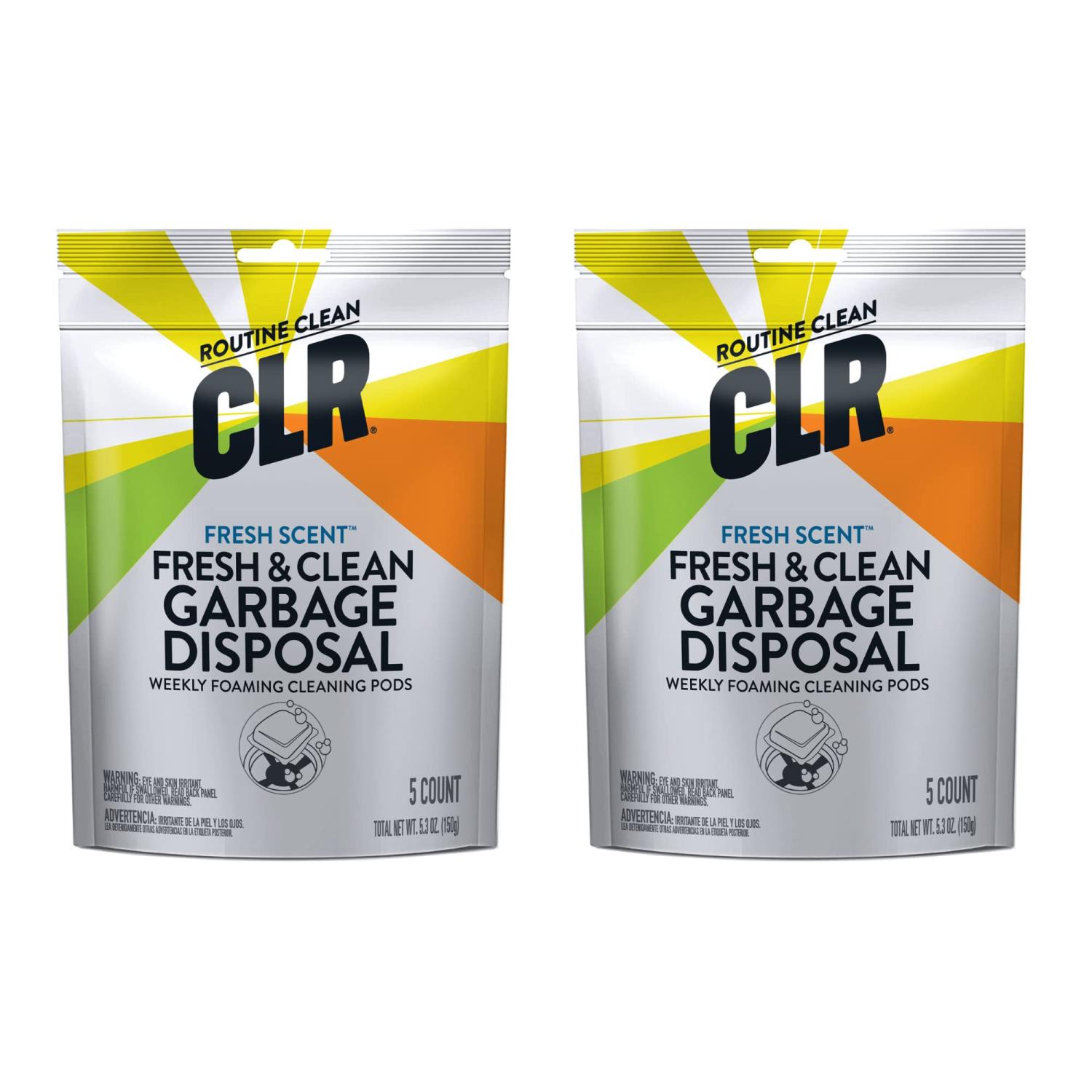 CLR Garbage Disposal Cleaner, 5 Pods (Packaging May Vary) 2 Pack