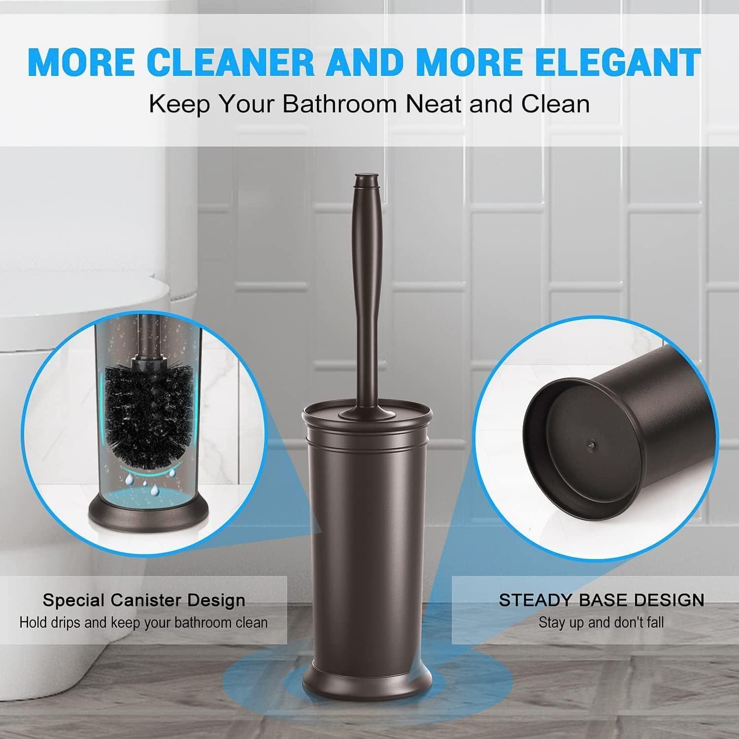 Toilet Brush and Holder 2 Pack, Toilet Bowl Brush with Extra Long
