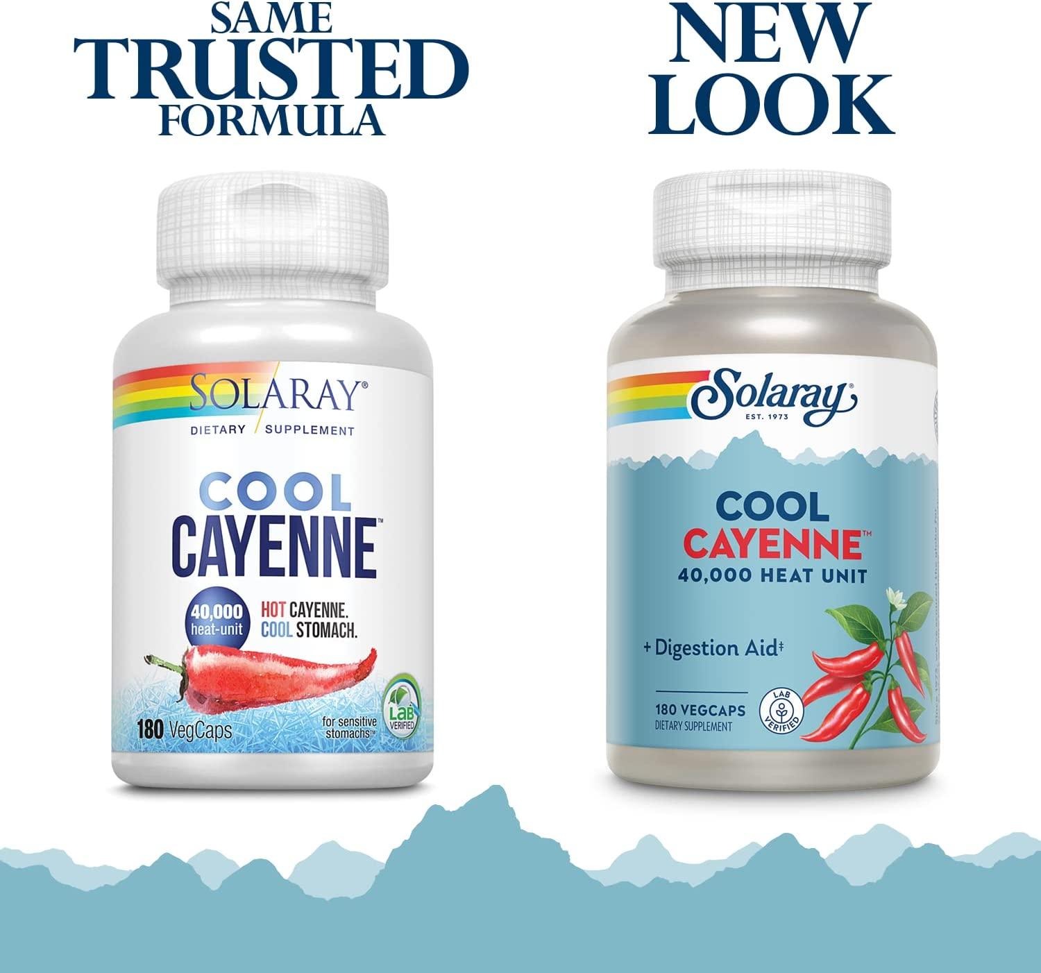 Solaray Cool Cool Cayenne 40,000 HU Healthy Digestion, Circulation