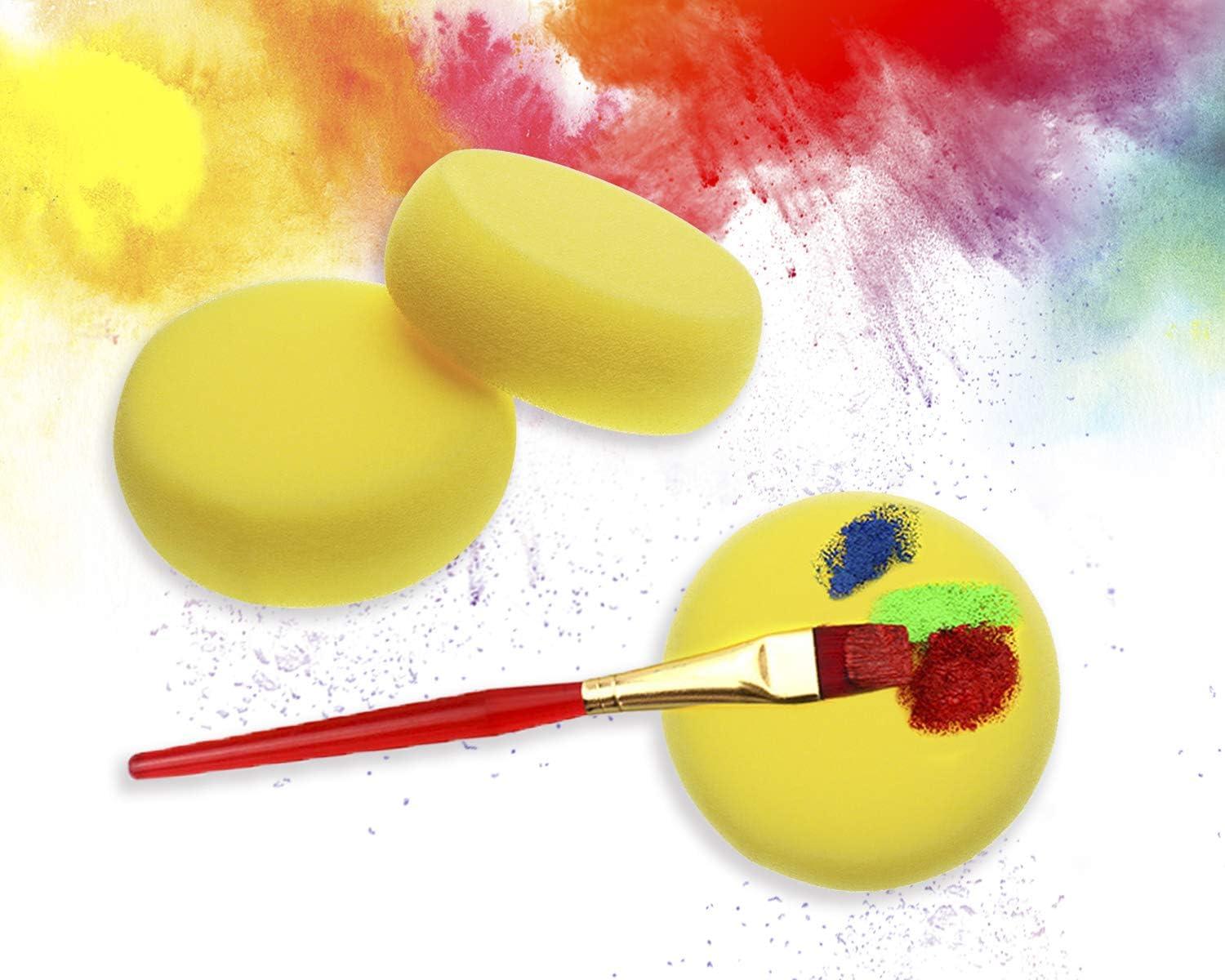 Penta Angel Round Sponges 6pcs 3inch Yellow Painting Sponges Synthetic Artist  Sponges Watercolors Sponges for Art & Craft Pottery Clay Cleaning Ceramics  Wall (Round Painting Sponges)