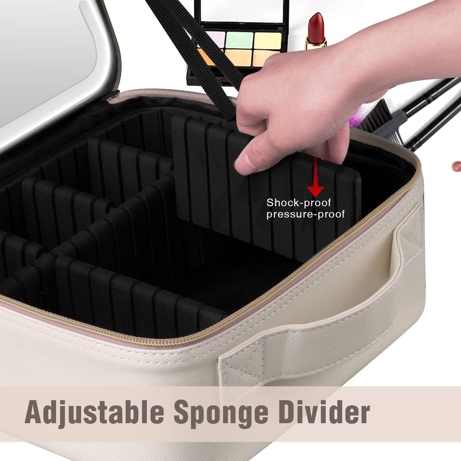 AZ GOGO Travel Makeup Bag with Lighted Mirror | Portable, Waterproof Cosmetic Organizer | 3 Color Brightness | Creamy White | Buy Now with Express International Delivery | GoSupps.com AZ GOGO Travel Makeup Bag with Lighted Mirror | Portable, Waterproof Cosmetic Organizer | 3 Color Brightness | Creamy White | Buy Now with Express International Delivery | GoSupps.com