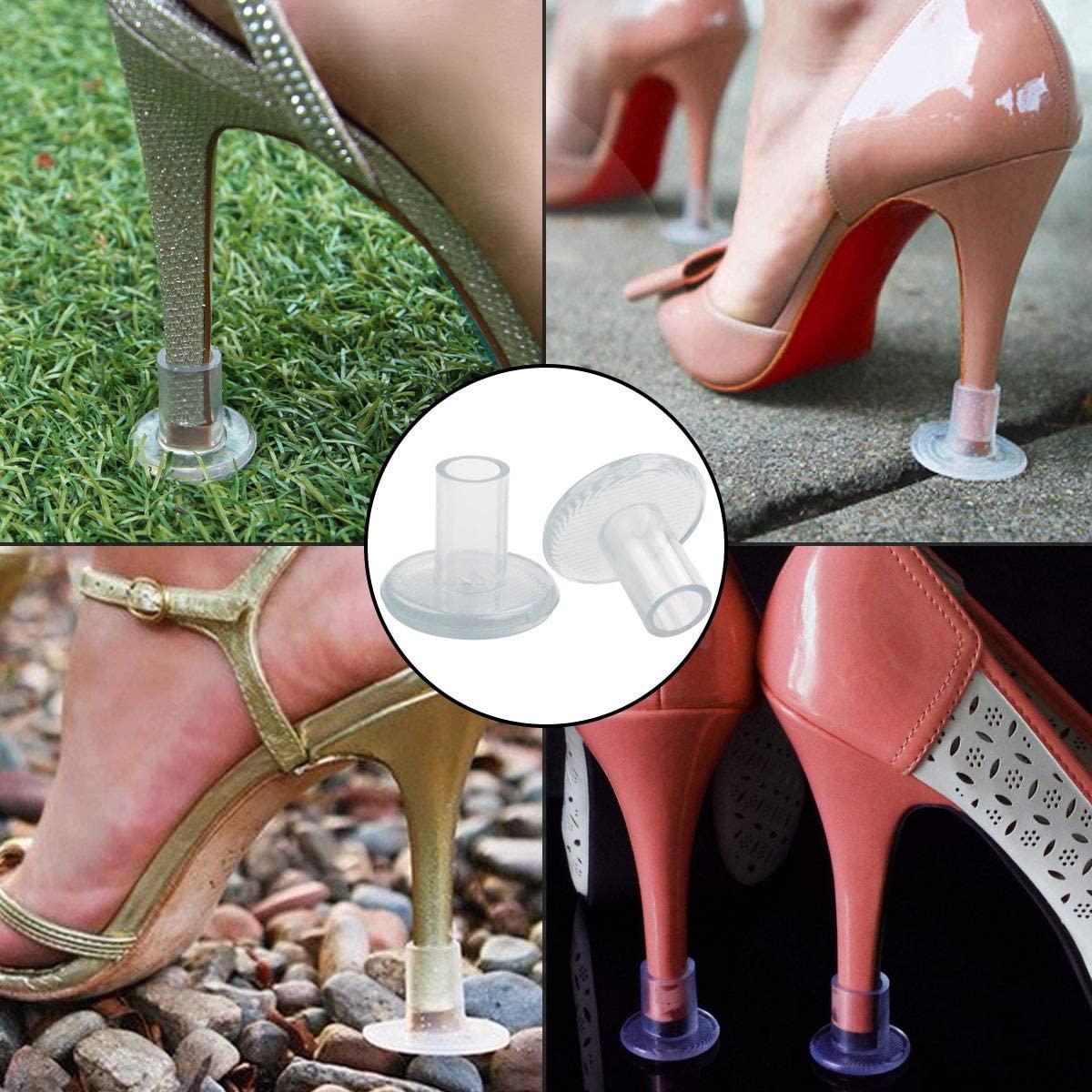 High Heel Protectors Adjustable Size 12 Pairs Heel Stoppers for Grass  Wedding Outdoor Events Womens Shoes Guards Heel Covers Small/Middle/Large  Size Clear