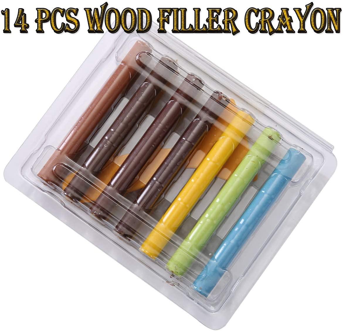 Crayon Furniture Floor Repair Kit Wood Filler 14 Colors+1 Scraper