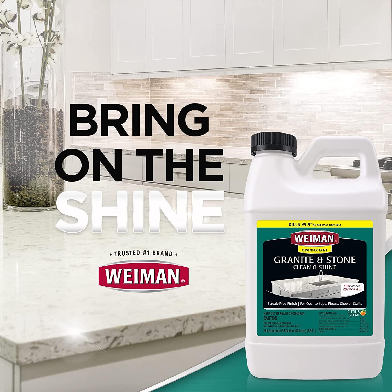 Weiman Disinfecting Granite Daily Clean Shine Refill 64 Oz Safely