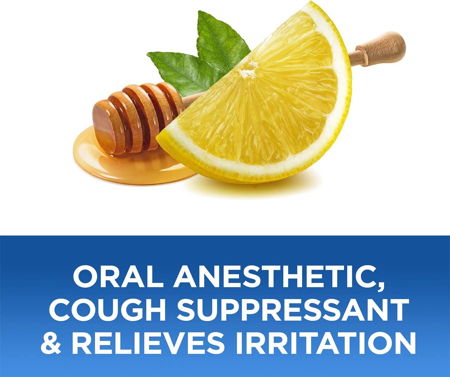 Sucrets Sore Throat, Cough & Dry Mouth Lozenges, Honey Lemon, 18 Count