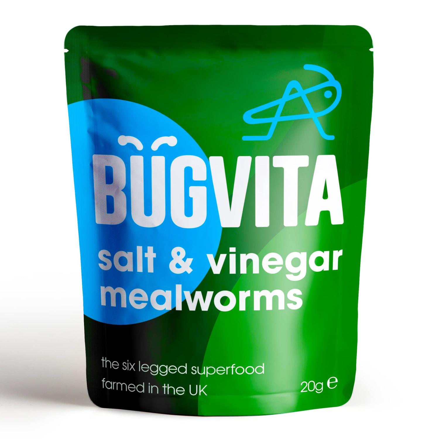 Salt & Vinegar Mealworms 20g Farmed in the UK Six Legged Superfood