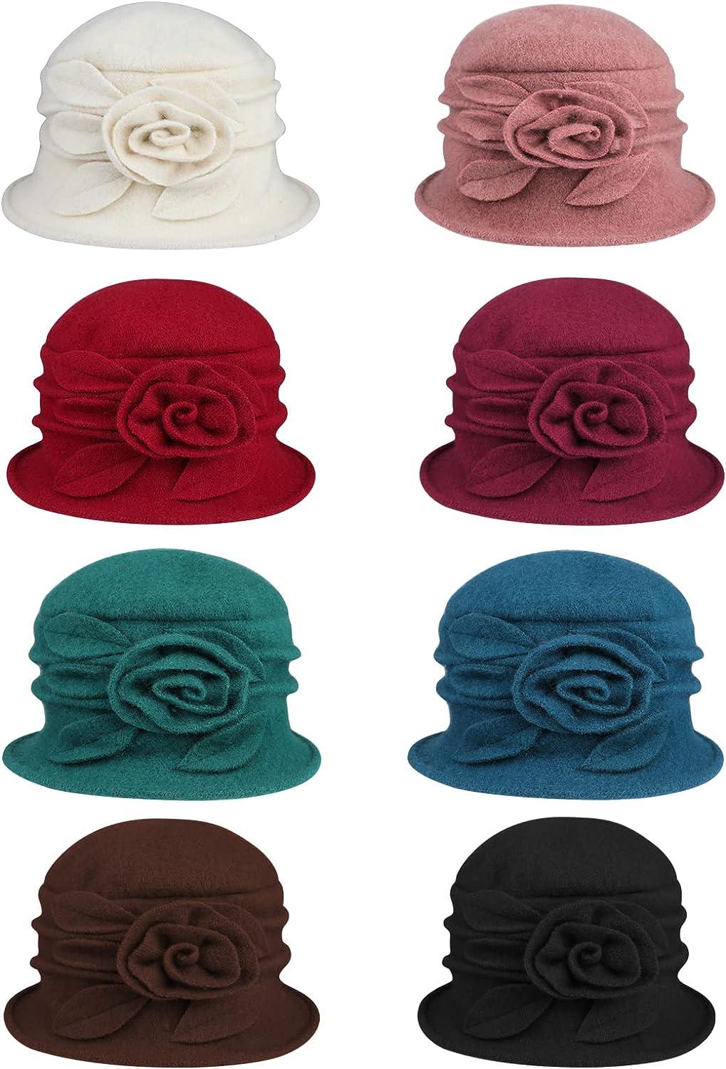 Sumolux Women's Vintage Floral Wool Beret Hat - French Style Cloche Winter  Hat in White | Buy Now with Express International Delivery | GoSupps.com