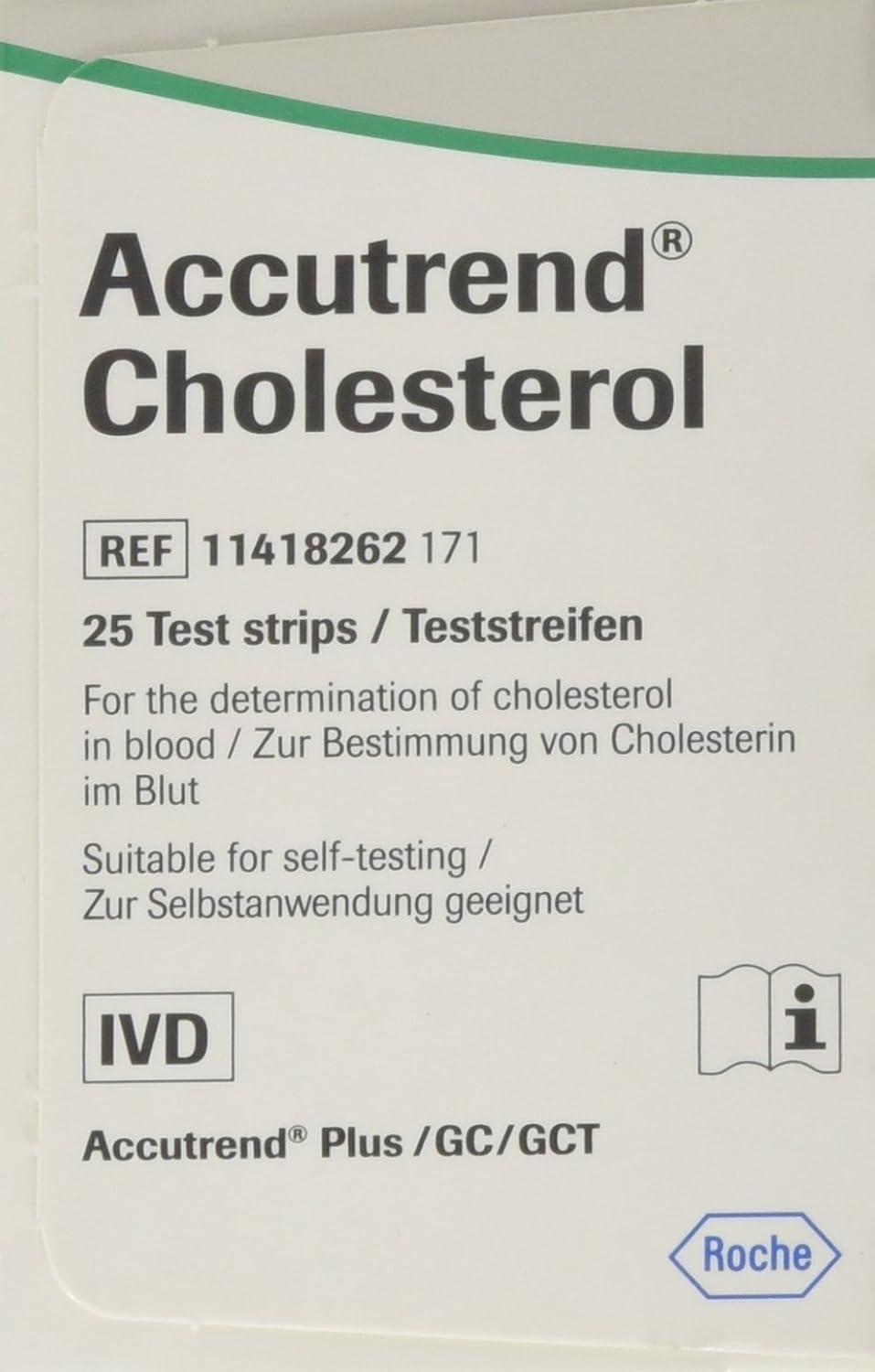 Accutrend Cholesterol Test Strips (25 Count) Fast & Accurate Results