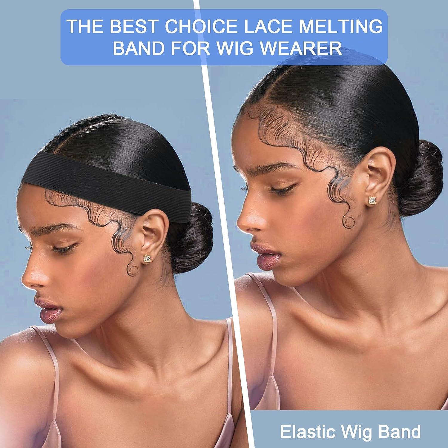 4pcs Elastic Band For Lace Frontal Melt Lace Melting Band For Lace Wigs  Adjustable Wig Band For Edges Lace Band Wig Bands For Edges Elastic Edge  Wrap To Lay Edges