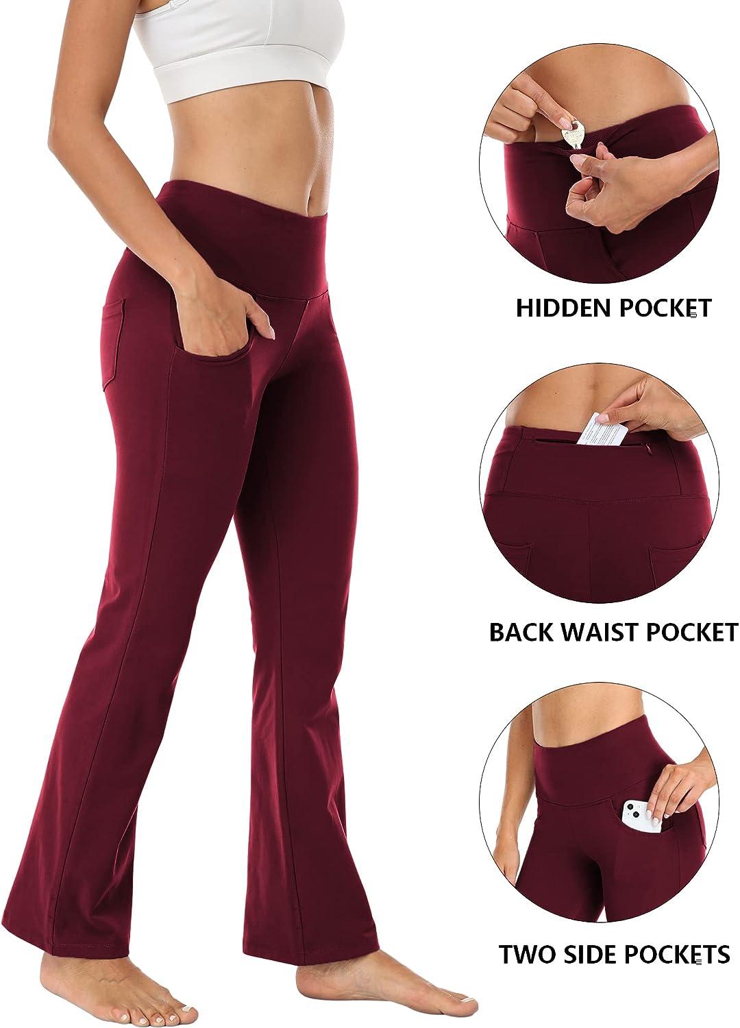 Bootcut Yoga Pants with Pockets for Women High Waist,Gym Workout