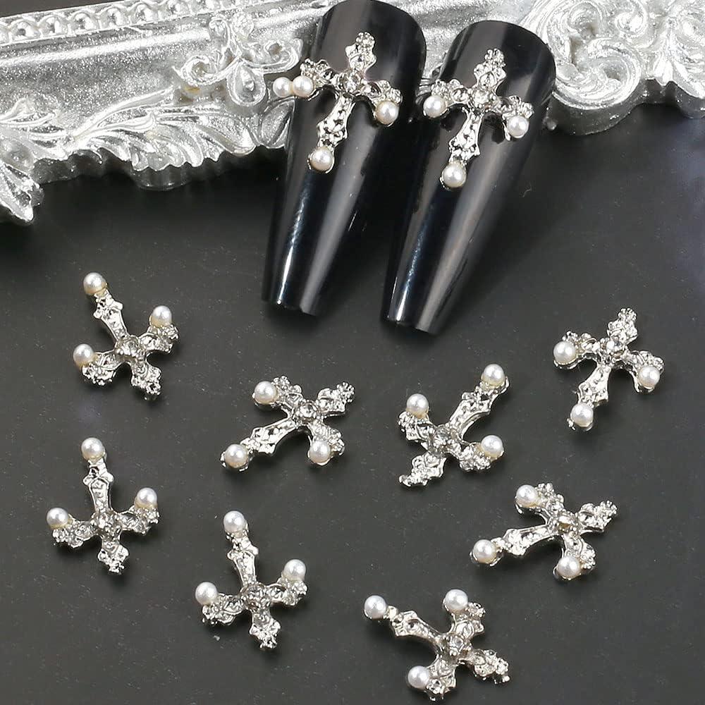 Buy ZOKLU100Pcs Cross Nail Charms for Nails Accessories - Metal