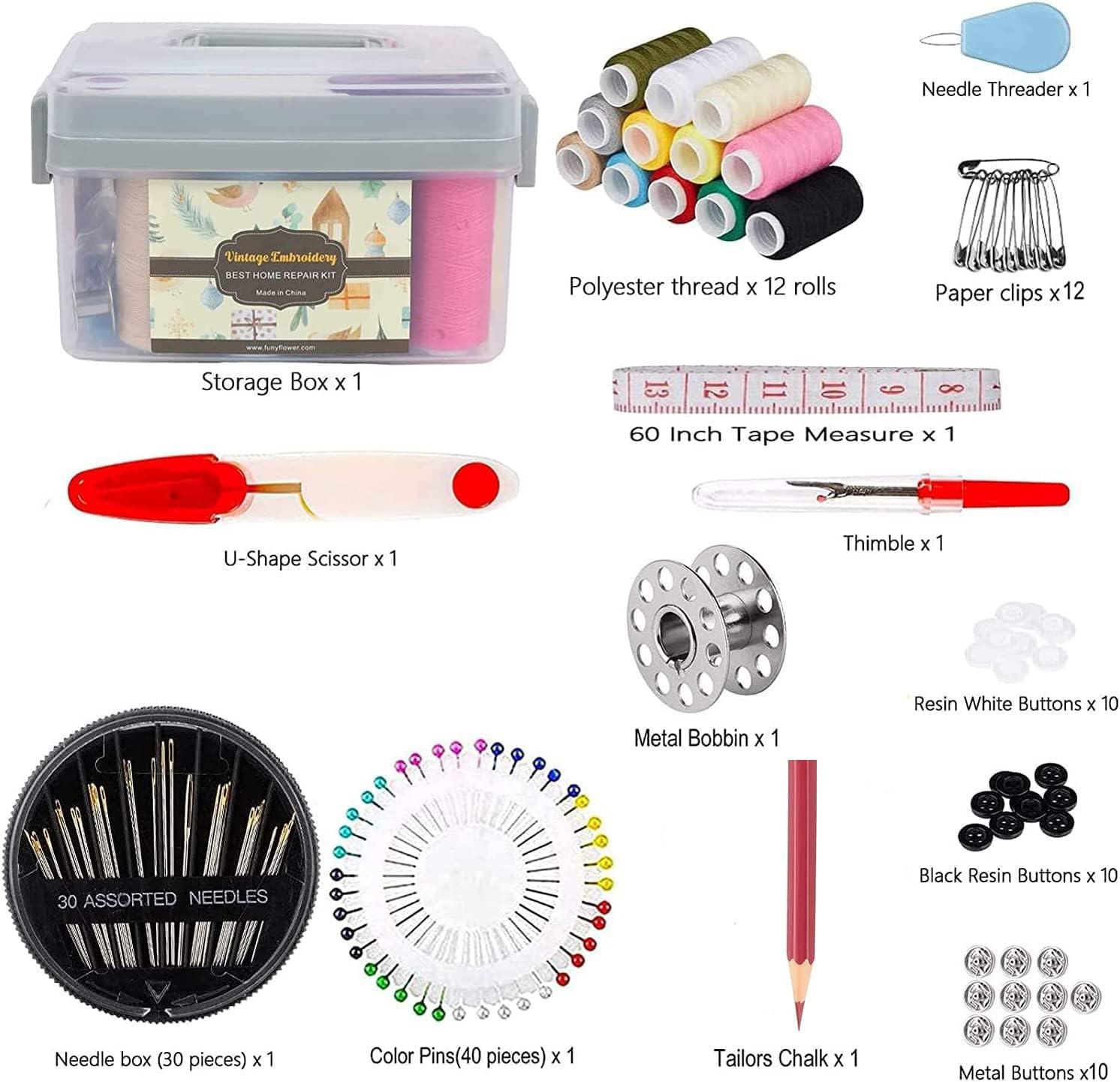 Handy Sewing Kit with Thread Organizers and Storage Box Must Have for DIY