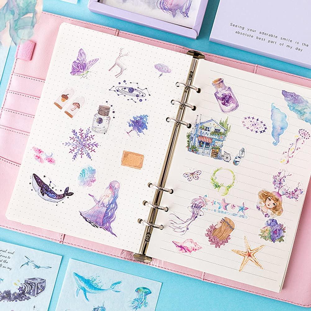 100 Sheets Cute Cartoon Figure Animal Flower Decoration Washi Scrapbook  Small Stickers for Bullet Journaling,Notebook,Photo album,Gift package,Card