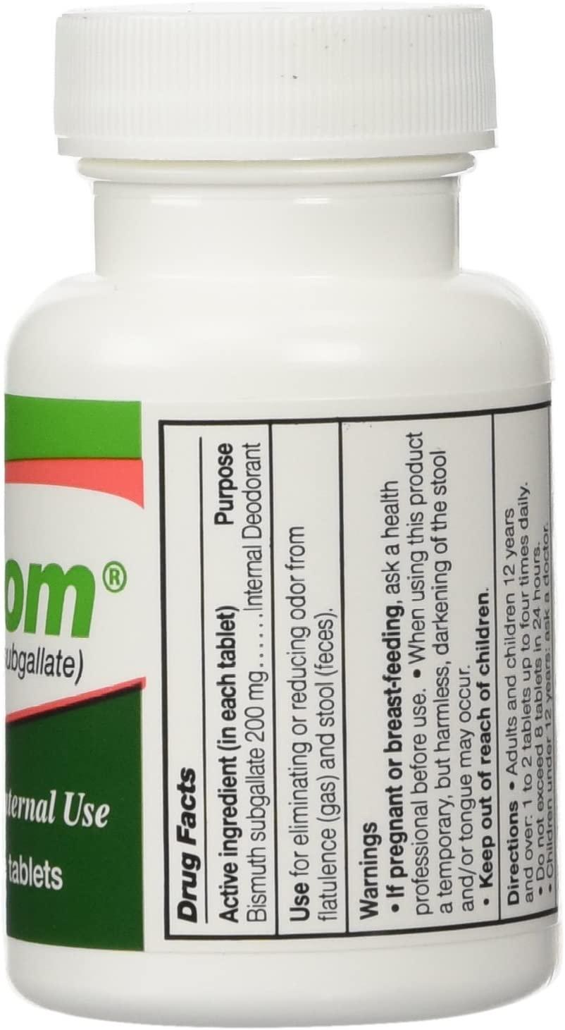 DEVROM Tablets 200mg 100 Chewable Tablets - Internal Deodorant, 100 Count