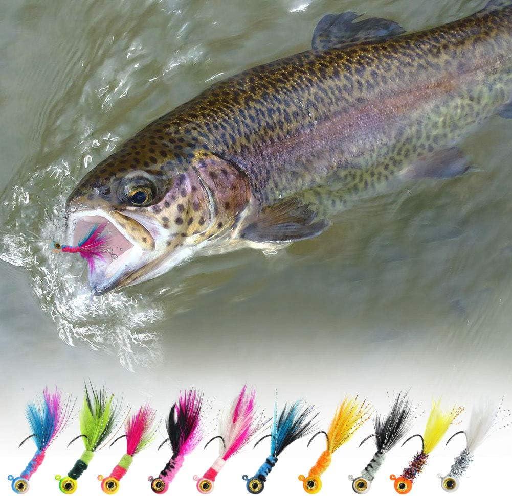 3x Jig In Crine Per Crappie – 1/16 Oz, Ganci Falce Nero/grafico #4 – Brad's Custom Rods