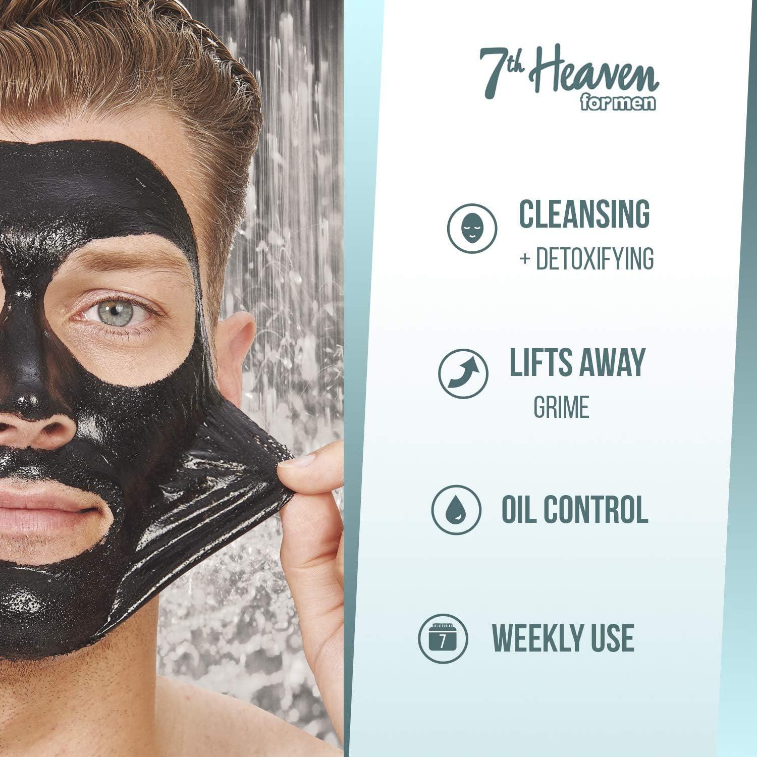 7th Heaven for Men - Black Clay Easy Peel-Off Face Mask with