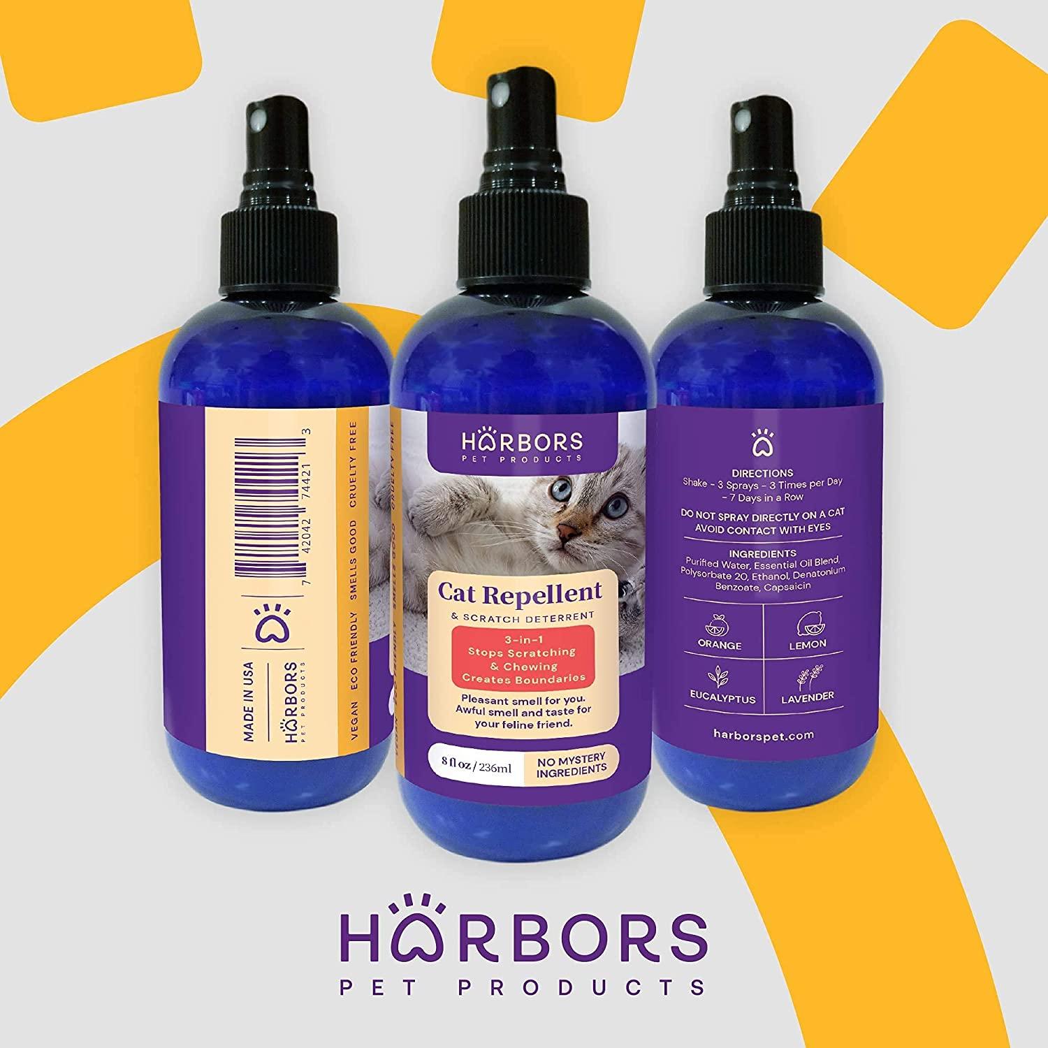 Harbors Cat Repellent & Trainer Spray 8 oz Indoor Furniture & Plant Protection Effective