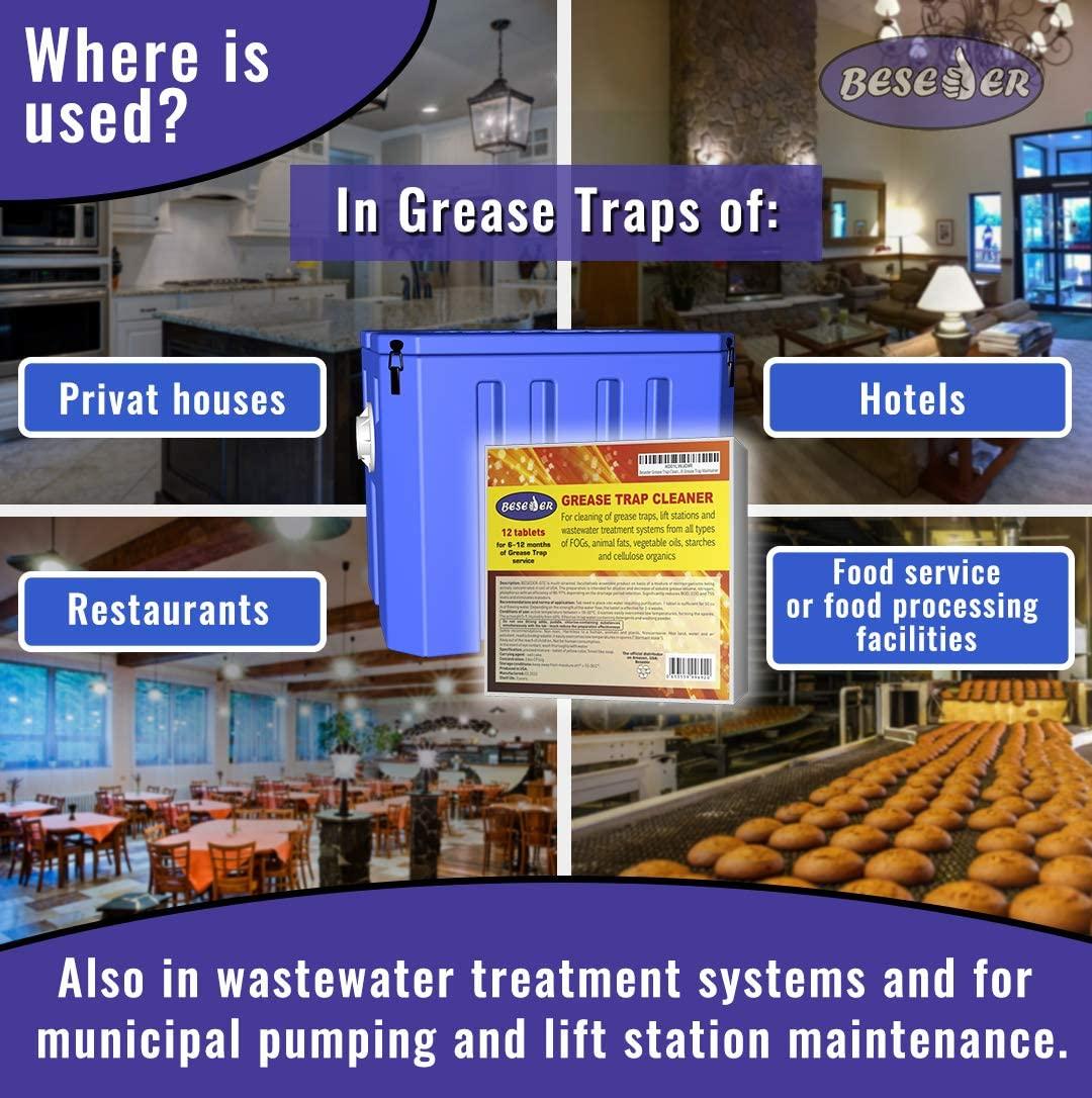 Beseder Grease Trap Cleaner tablets for grease grease