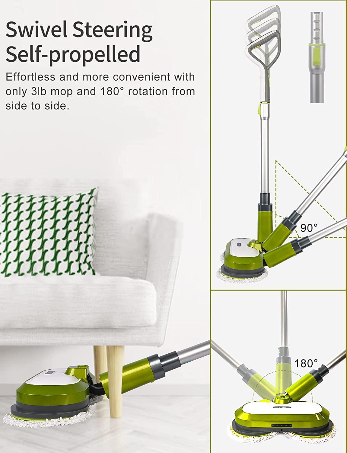 Electric Mop, Cordless Electric Spin Mop, Hardwood Floor Cleaner With Built-in 300ml Water Tank, Polisher With Led Headlight And Sprayer, Scrubber For Hard Floor & Tile, Powerful Cleaning And Waxing - View #2