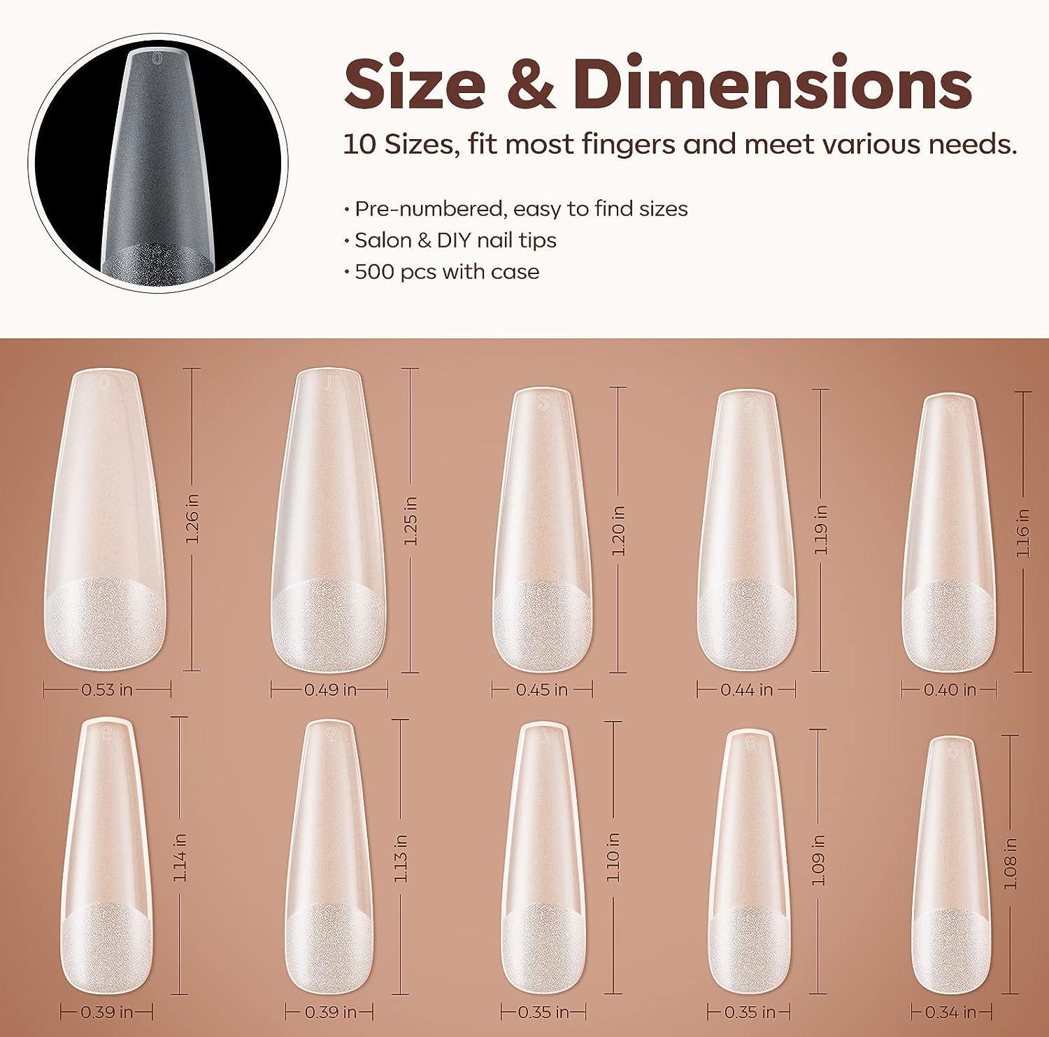600pc/bag Long Ballerina Coffin Fake Nails Tips Clear/Natural Color Full  Cover False Nails Manicure Acrylic Press Nail Art Tools - AliExpress