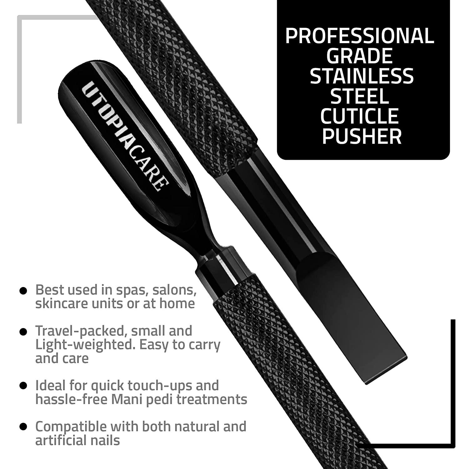 Utopia Care Stainless Steel Cuticle Pusher & Spoon Nail Cleaner ...
