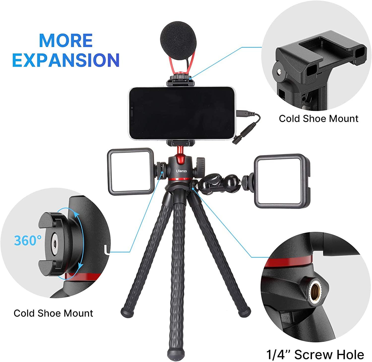 Vlog kit: Ulanzi table tripod, phone holder & microphone