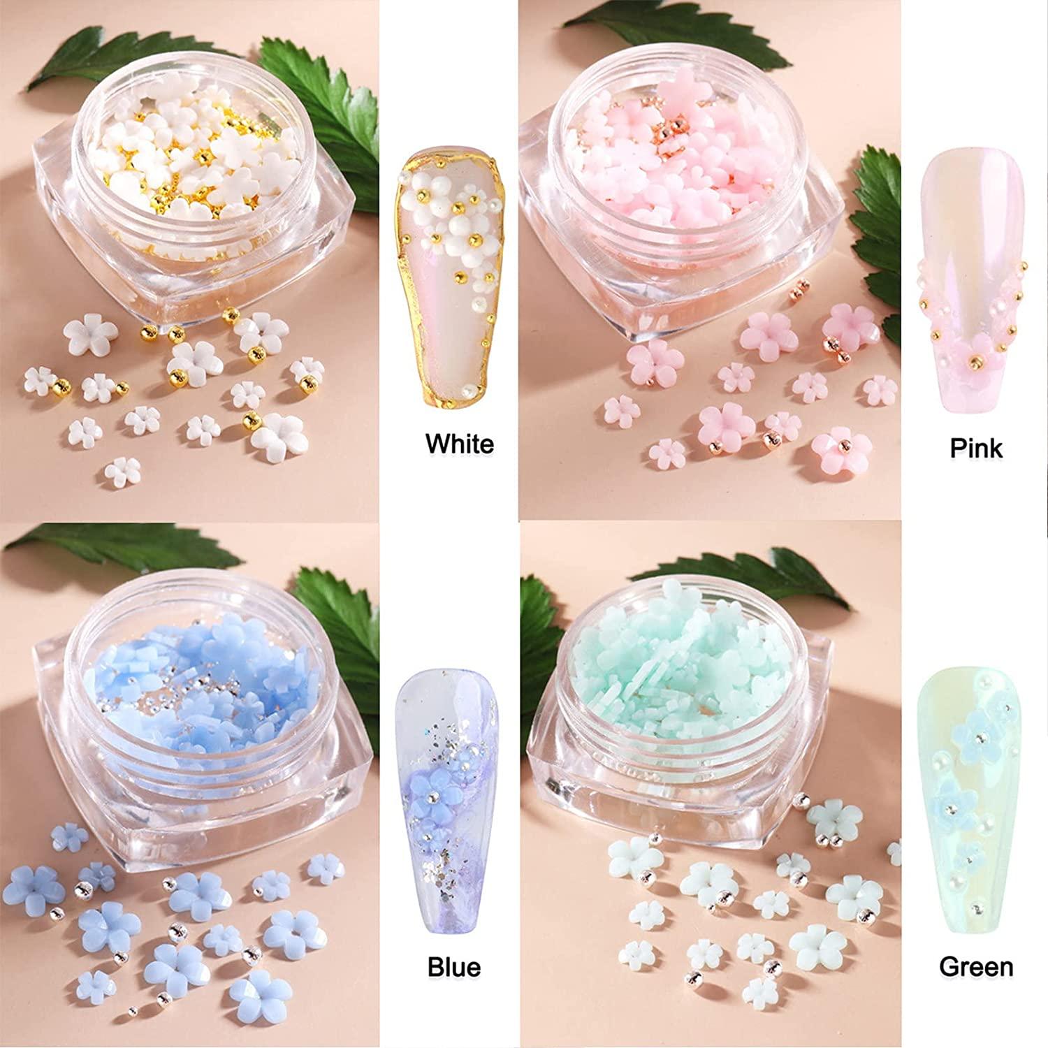 3D Flower Nail Charms 20Pcs Mixed Color Tulip Flowers Set Nail